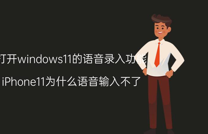 打开windows11的语音录入功能 iPhone11为什么语音输入不了？